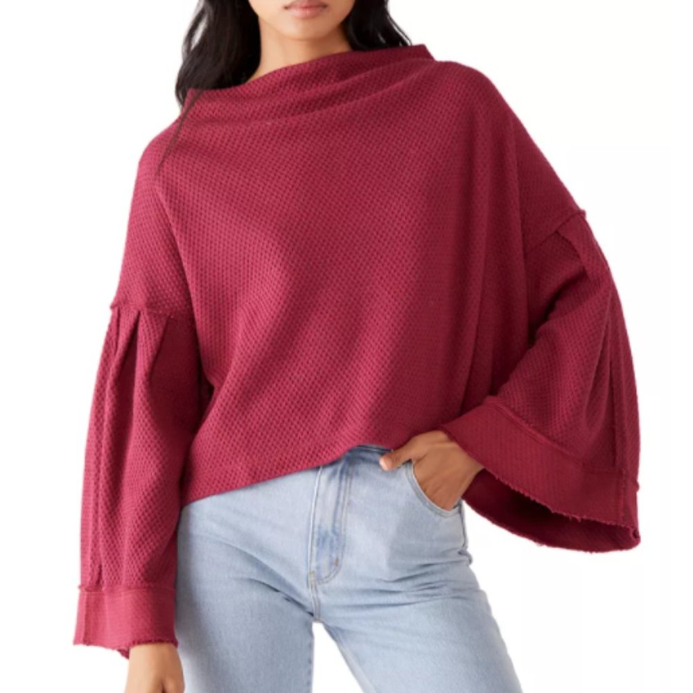 Free People Bunny Top Tee Queen Pomegranate  NWT